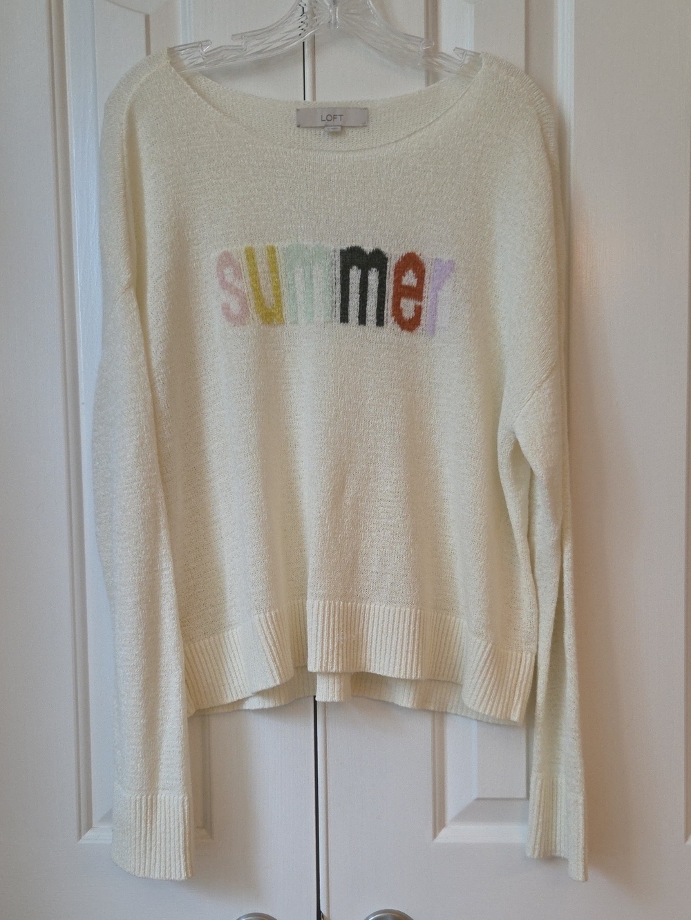 LOFT Cream Lightweight 'Summer' Sweater